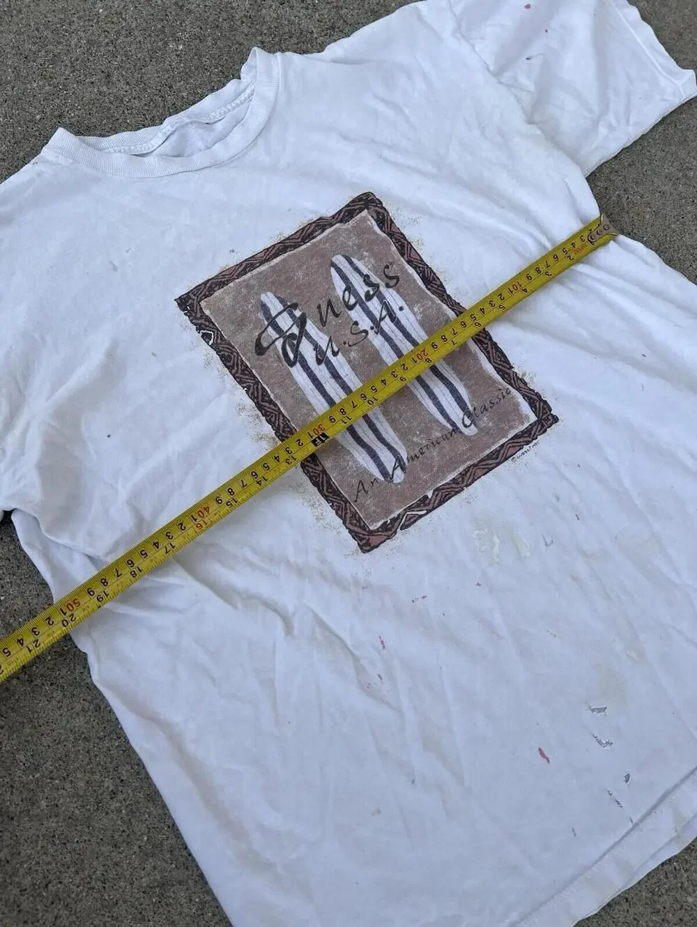 Vintage 90s Guess USA Made Tshirt Surf Skate Beach Logo Island Men’s Large - Picture 3 of 5